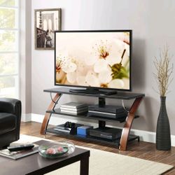 Whalen Payton 3-in-1 Flat Panel TV Stand for TVs up to 65", Brown Cherry