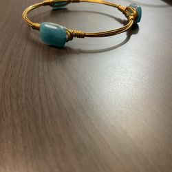 Gold Wire bracelet women Blue Stone Bracelet