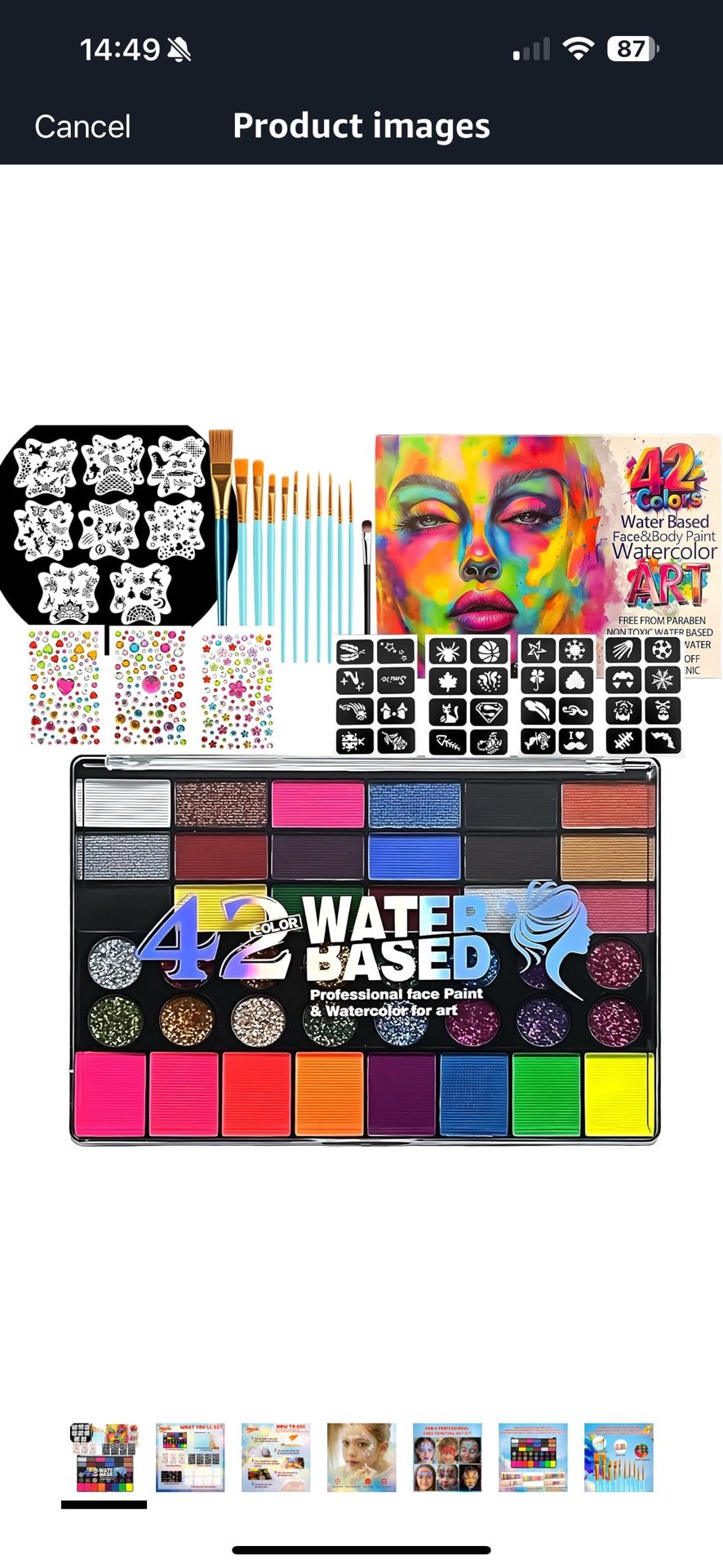 42 Color Face Paint Kit for Kids