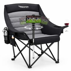 Portable Moon Chairs with Phone Holder Oversize Outdoor Folding Camping Chair
