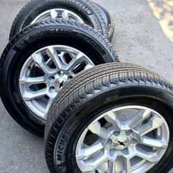 New 18" Inch Oem Chevy Silverado Tahoe Suburban Wheels Rims 6x139.7 6x5.5 Michelin 265/65/18 Hablo Español
