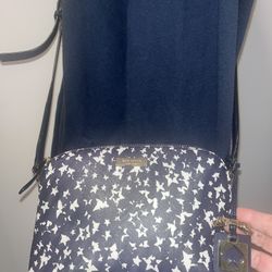 Kate Spade Brightwater Stargazer Satchel Crossbody Navy White
