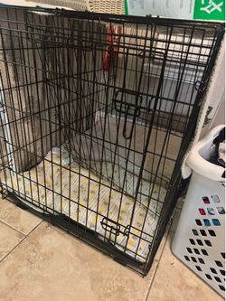 Large dog cage with 2 beds