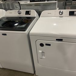 MAYTAG XL COMMERCIAL QUALITY WASHER AND DRYER ELECTRIC TOP LOAD SET WITH WARRANTY 