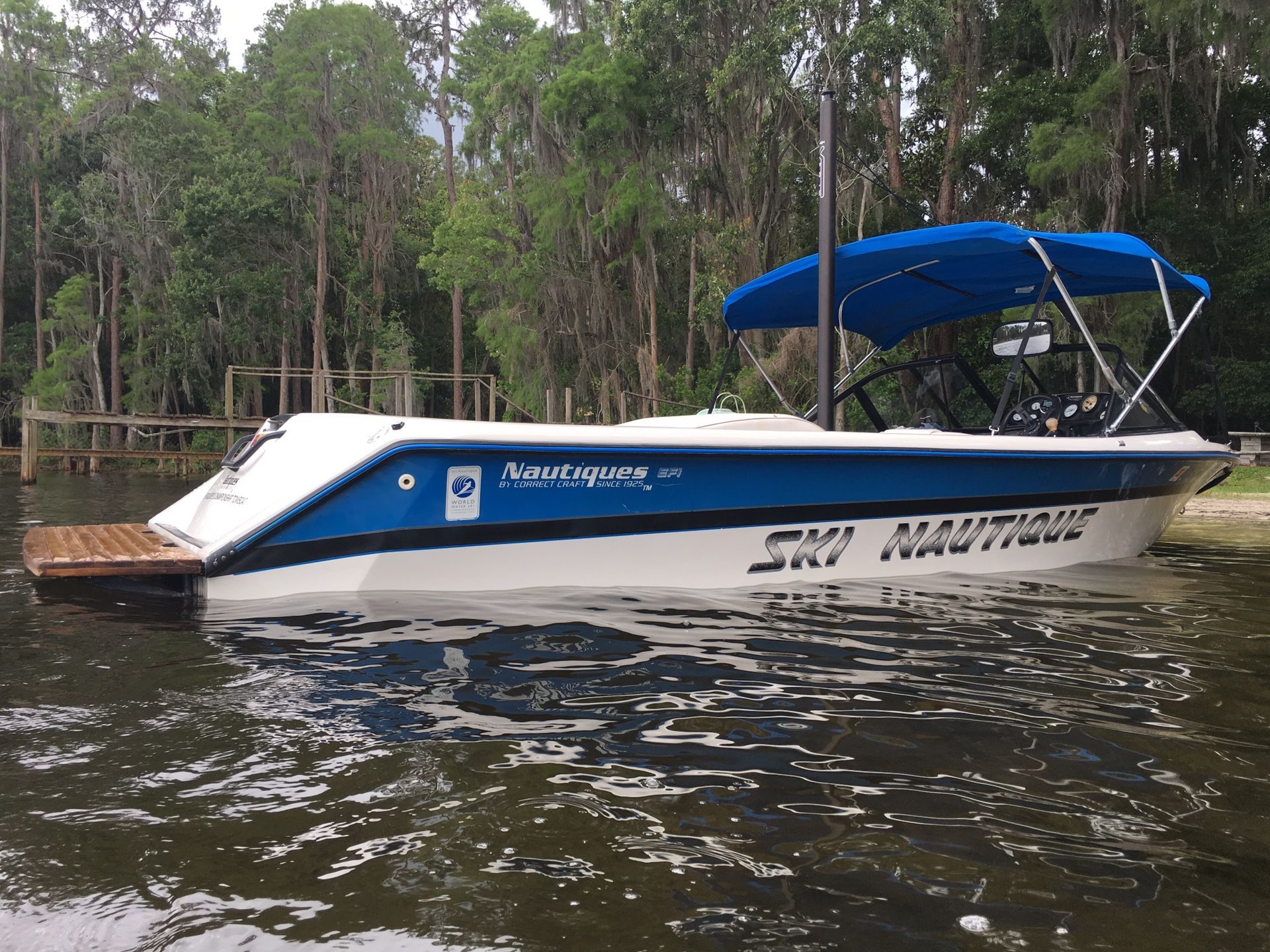 1994 ski nautique wake board boat with fly high pole