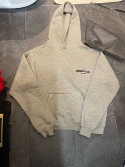 Fear of god essential hoodie size small dark oatmeal