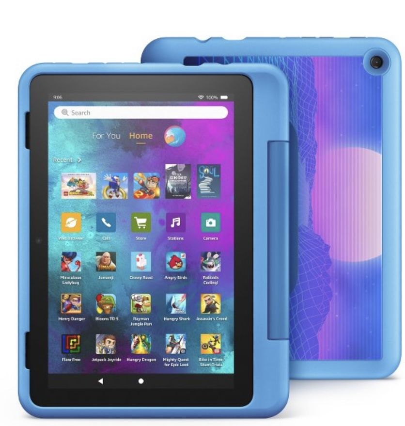 Amazon Fire HD 8 Kids Pro tablet- 2022, ages 6-12 | 8" HD screen, slim case for older kids, ad-free content, parental controls, 13-hr battery, 32 GB, 