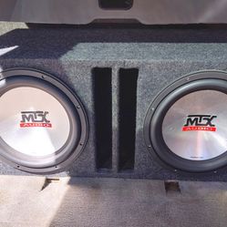 2 MTX THUNDER 12-inch Subwoofers With Ported Box Enclosure 