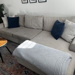 Oversized L-Shaped Sectional Couch – Light Linen 