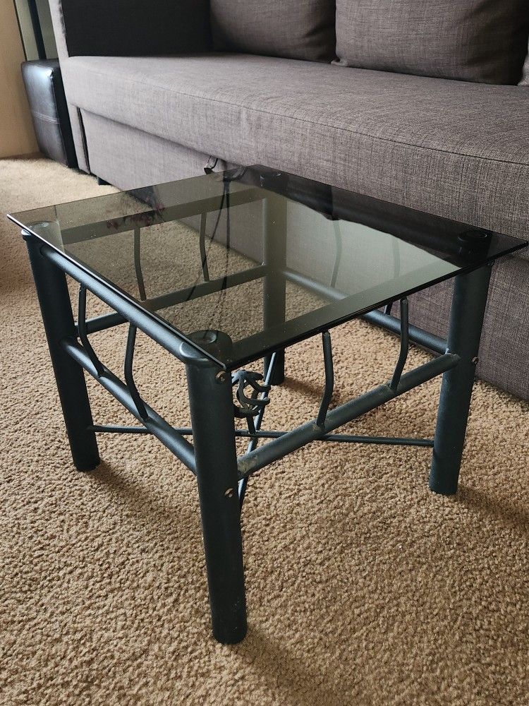 Glass / Metal End Table (shorter)