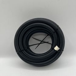 20ft Black AN6 Nylon Braided Fuel Line Hose, id:5/16", od:9/16"