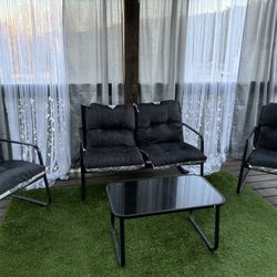 4 Piece Patio Furniture And Cushions Like New