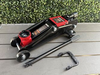 Low Profile Hydraulic Trolley Service/Floor Jack, 1.5 Ton (3000 lbs) Capacity, Lifting Range 5.3"-12", Black