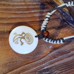 Handcrafted Tribal Buffalo Bone Cave Drawing Necklace from India