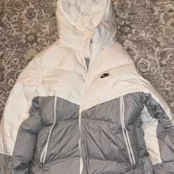 Nike Storm Fit Windrunner Puffer Jacket White/Grey Mens NEW MEDIUM