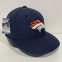 Vintage Denver Broncos Reebok Hat Cap On-Field Blue Wool Dead Stock Size 7 New