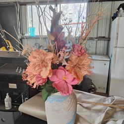 Large Vase With Floral Arrangement 
