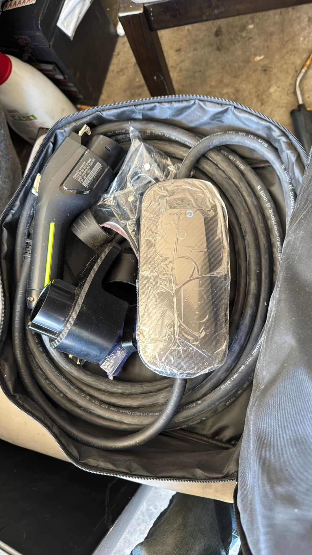 Carbon Fiber Level 1+2 EV Charger (16Amp, 110V-240V, 25ft Cable) Portable Fast Charger with Holder, NEMA 6-20P, Works with All J1772 EV and Hybrid Ve