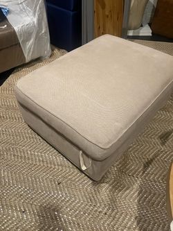 Large Beige Fabric Ottoman Cushion