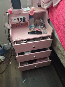 Pink girls night stand