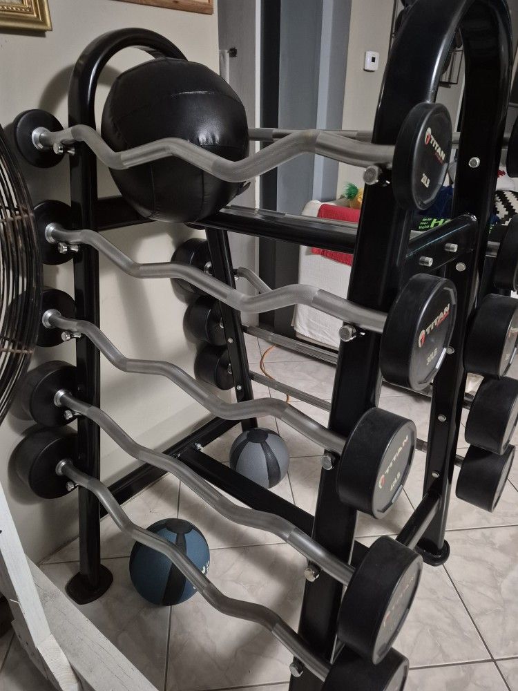 Dumbells With Racks And Barbells