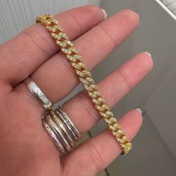 Pandora Bracelet 14k Gold Plated Pandora Cuban Link New Original Con Caja De Pandora 