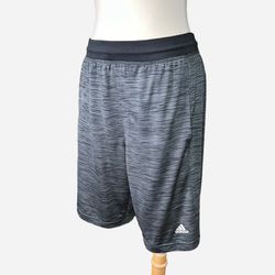 Adidas Men’s Climalite Heather Gray Drawstring Gym Shorts Sz S