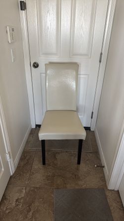 6 pieces Slim PU leather beige dining chairs