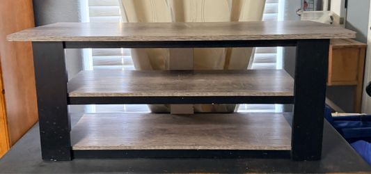 3-Tier Wood Grain TV Stand Media Console
