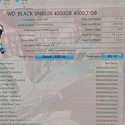 WD Black SN850x 4TB NVMe SSD