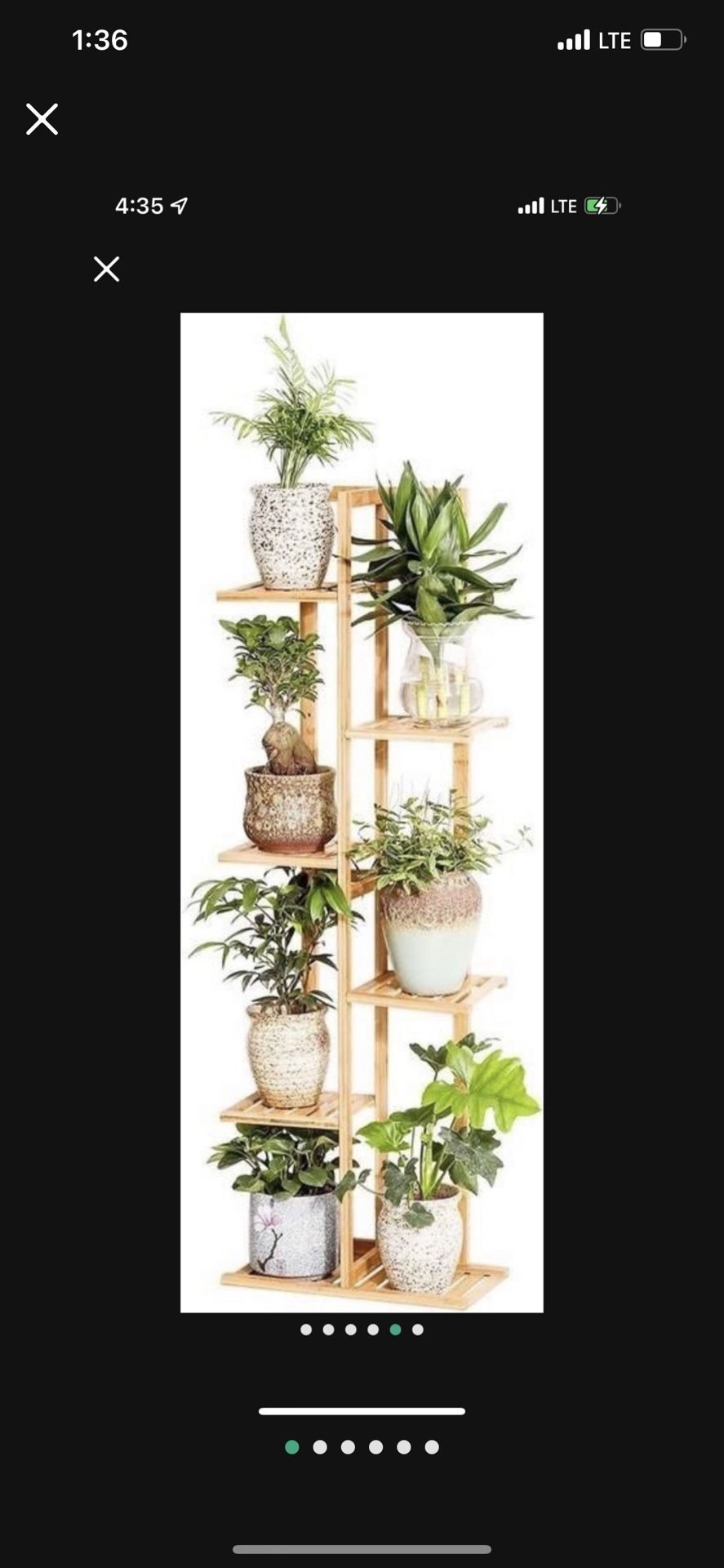 Brand New In Box BAMBOO TIER 6 POTTED PLANT STAND RACK. One plant stand Brand New In Box BAMBOO TIER 6 POTTED PLANT STAND RACK