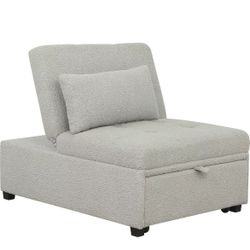Kids Nimble Light Gray Sleeper Chair