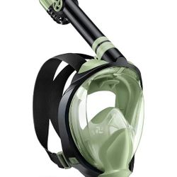 Zenoplige Full Face Snorkel Mask Adults,Dry-Top Snorkeling Gear with Camera Mount,Foldable 180-Degree Panoramic Scuba Mask for Snorkeling Diving Swimm