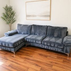 🚚 FREE DELIVERY COUCH – Gray Sectional w/ Chaise- GREAT CONDITION 