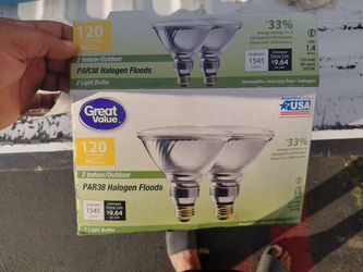2-Pack PAR38 Halogen Flood Light Bulbs (120W Equivalent) – New/Unused