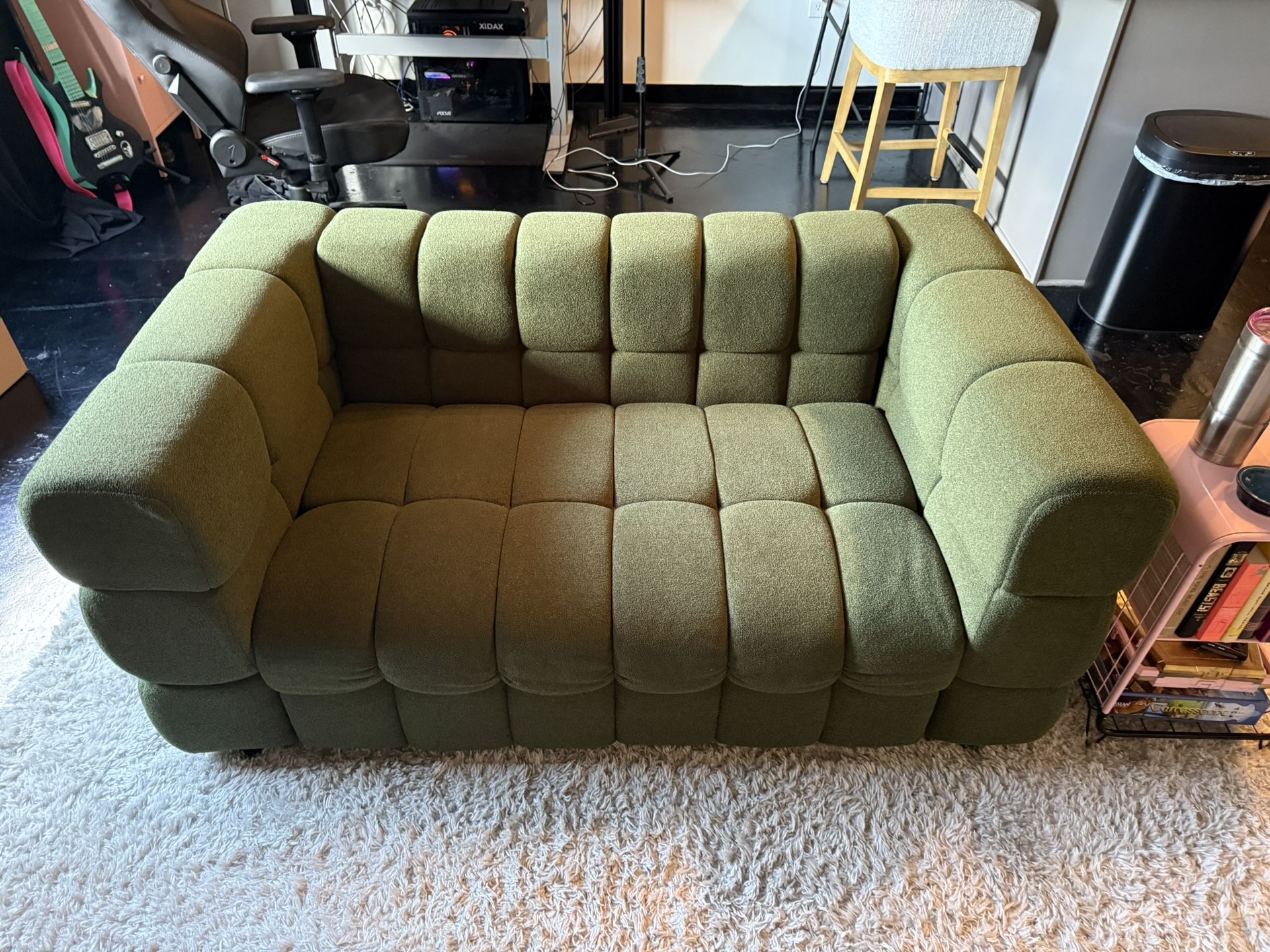 Monica 61'' Boucle Square Arm Loveseat