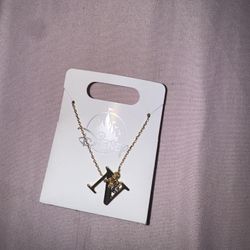 N Gold Plated Disney Necklace 