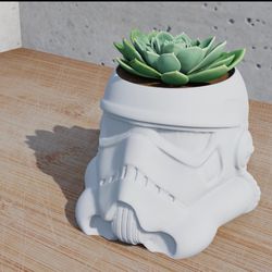Storm Trooper Succulent Pot. 
