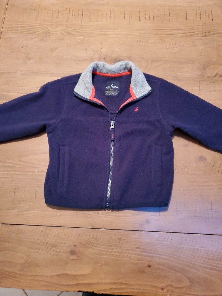 Nautica Boys Navy Blue Fleece Jacket; Size 3T