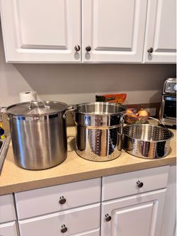 12-Qt Stainless Steel Stock Pot, Pasta Insert & Steamer Basket