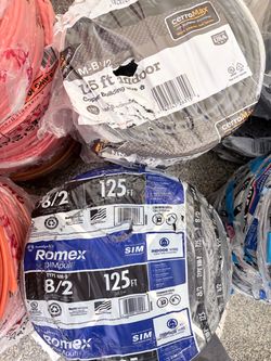 125 ft. 8/2Black Stranded Romex SIMpull CU NM-B W/G Wire my