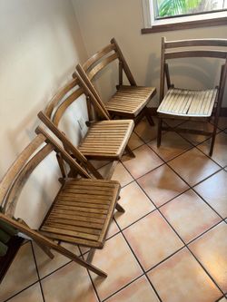 Antique wooden folding chairs
