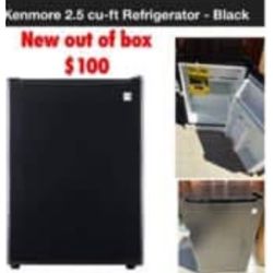 New kenmore mini fridge out of box 2.5  Cu Ft Refrigerator will have it plugged in and tested when ready to come see $100 firm cash only East Palmdale
