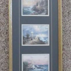Thomas Kinkade Seaside Memories Lighthouse Accent Prints Framed 