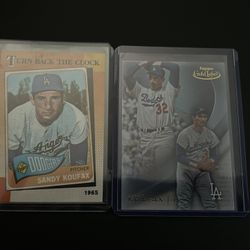 Dodgers HOF Sandy Koufax (2) Card Lot