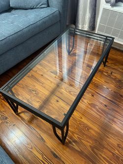 Glass Top Metal Frame Coffee Table
