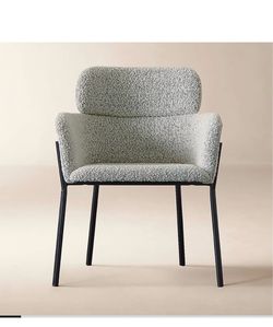 Set of 8 CB2 Azalea black and white chairs