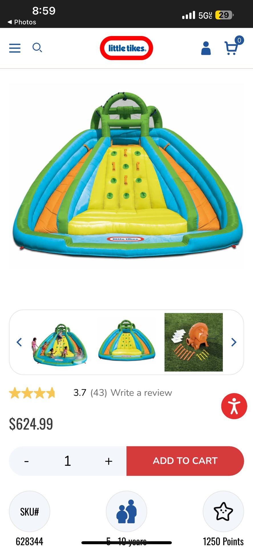 Little Tikes Rocky Mountain River Race Inflatable Water Slide