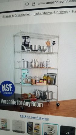 Heavy Duty NSF Wire Shelving On Wheels