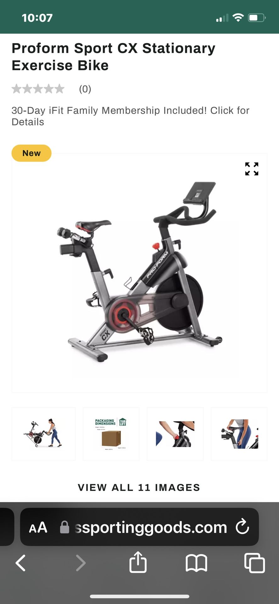 Carbon Cx Proform Ifit Membership Cost Proform Sport CX Exercise Bike
